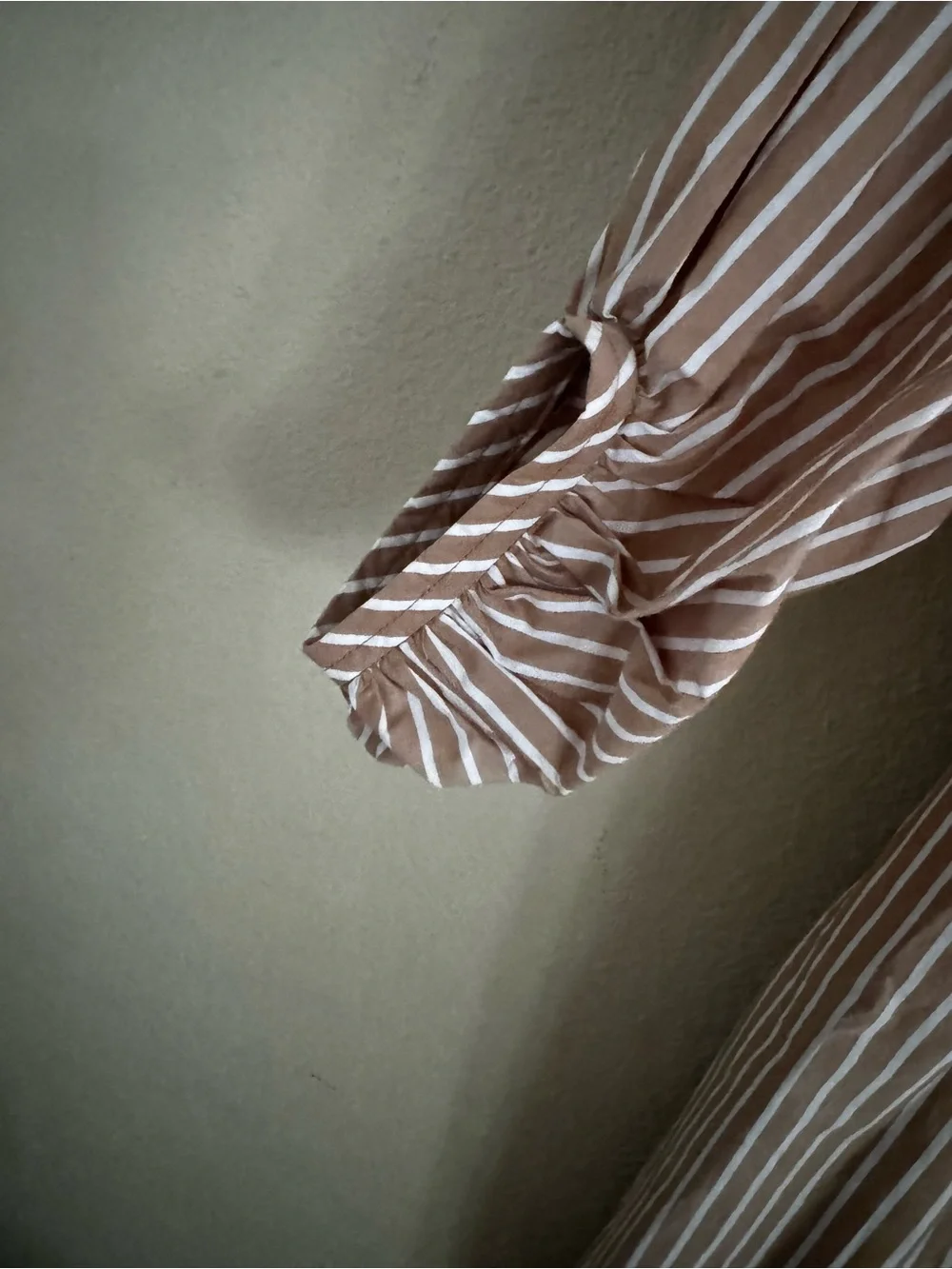 COS Beige and White Striped Midi Dress - Picture 5 of 5